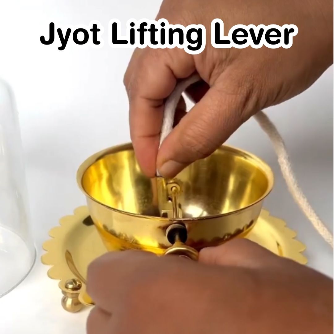 Shri Akhand Jyoti Diya Brass - Wick Lifting Lever