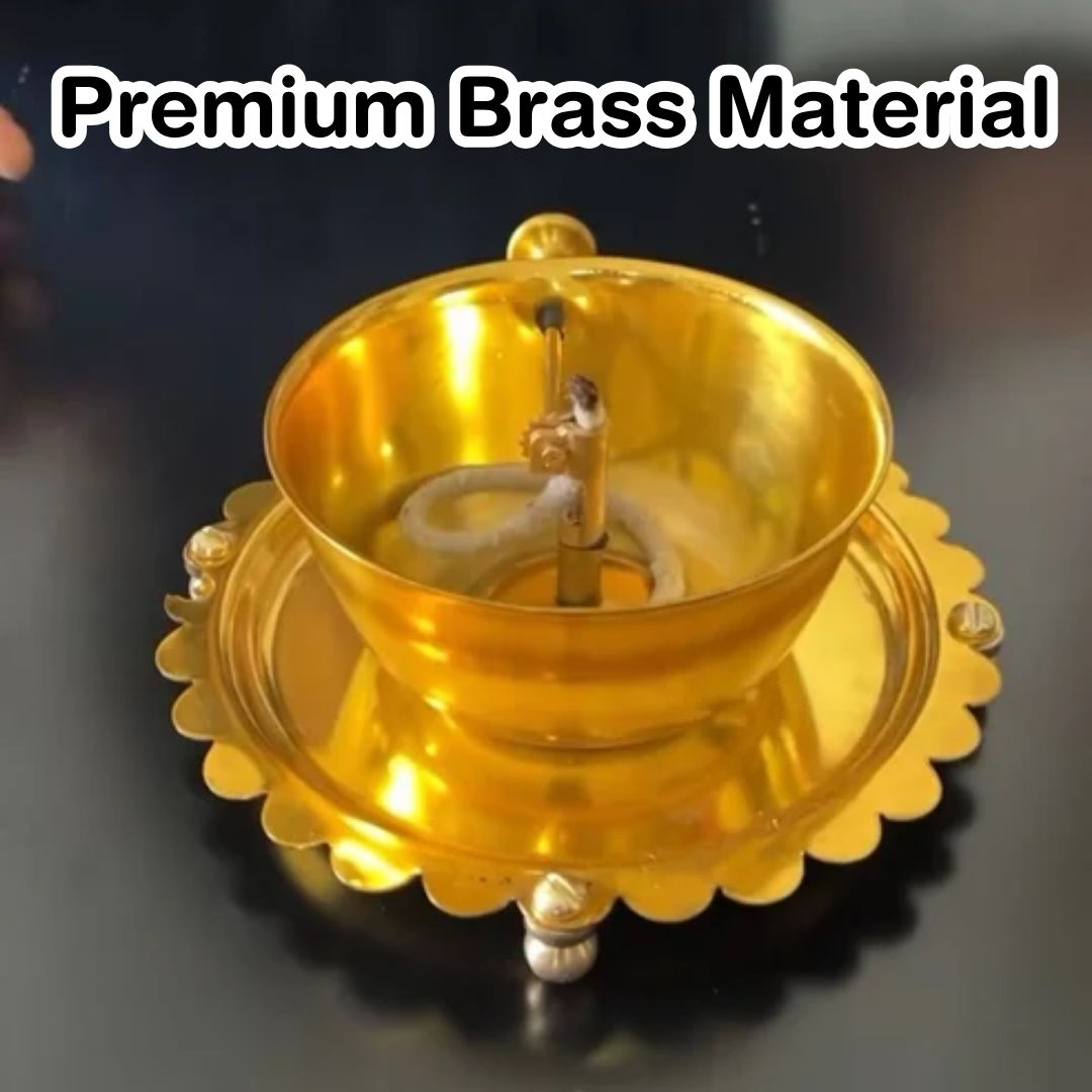 Shri Akhand Jyoti Diya Brass - Wick Lifting Lever