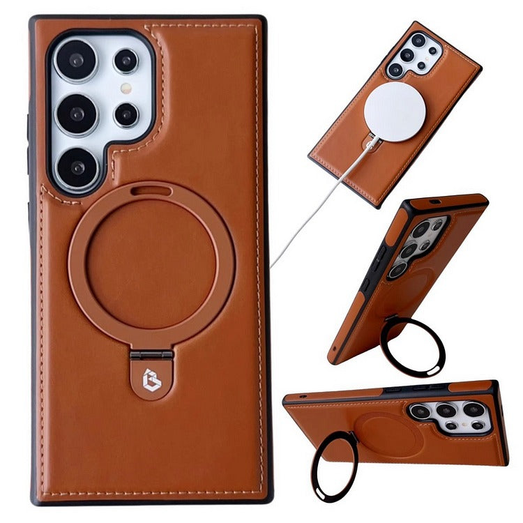 Magnetic Foldable KickStand Leather Case For Samsung