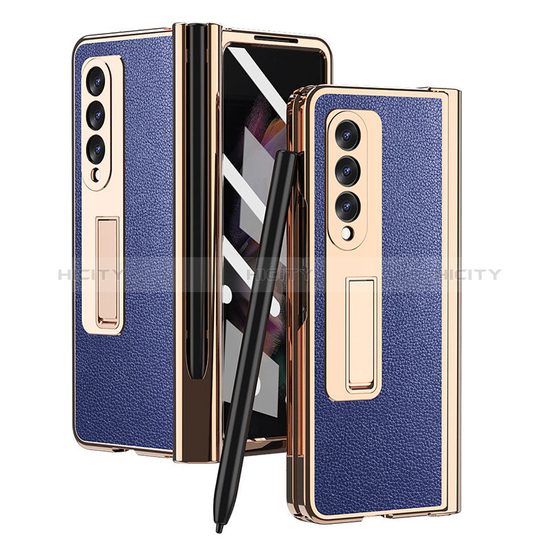 Luxury Leather Matte Finish and Plastic Cover Case ZL4 for Samsung Galaxy Z Fold4 5G