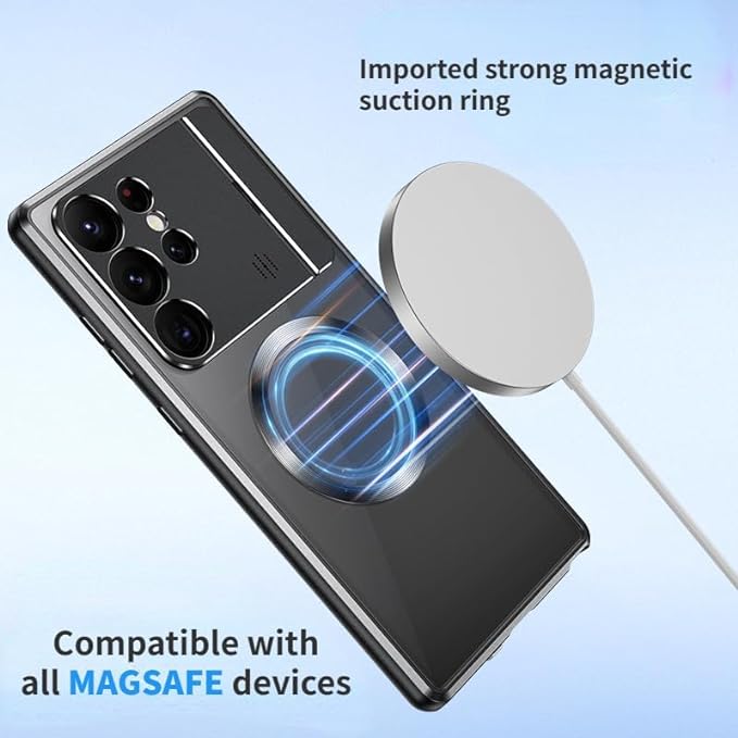 Magnetic Charging Transparent Phone Case for Samsung Galaxy S22/S23/S24 Series